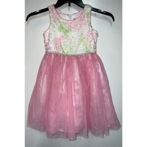 Youngland Pink and Floral Dress 6X